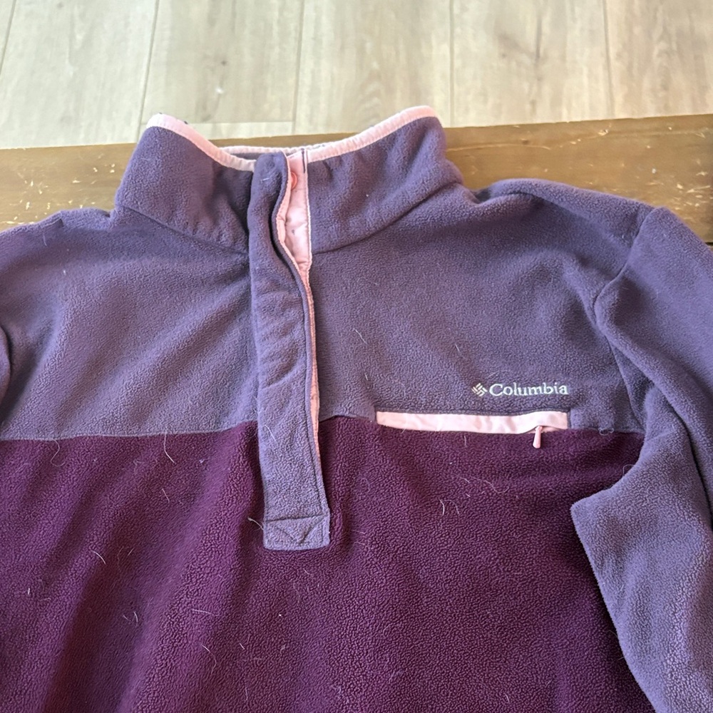 Columbia Two-Tone Purple Fleece Pullover